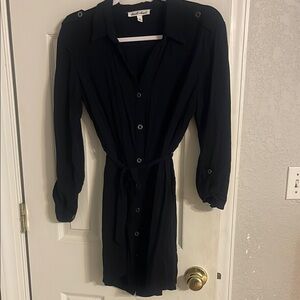 Derek Heart Black Long Sleeve Shirt Dress